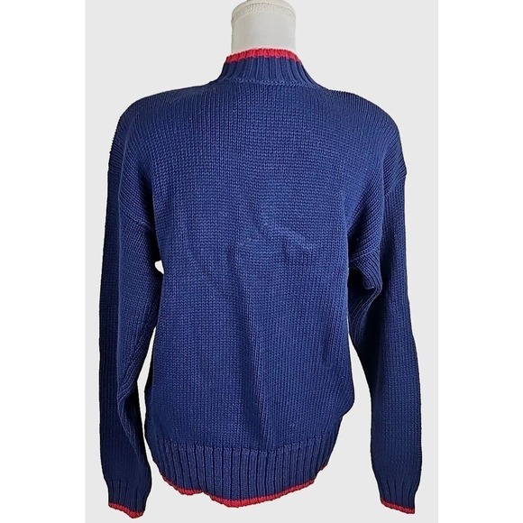 Vintage Lizwear ~Woman Size M~ Blue/White Embroidered Sweater Colorful NWT. - Picture 6 of 12